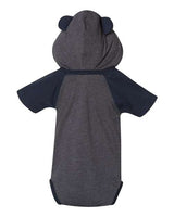 Rabbit Skins Fine Jersey Infant Short Sleeve Raglan Bodysuit with Hood & Ears Rabbit Skins