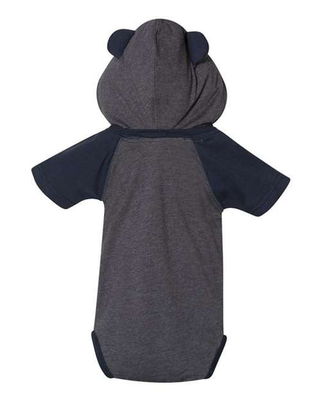 Rabbit Skins Fine Jersey Infant Short Sleeve Raglan Bodysuit with Hood & Ears Rabbit Skins
