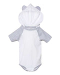 Rabbit Skins Fine Jersey Infant Short Sleeve Raglan Bodysuit with Hood & Ears Rabbit Skins