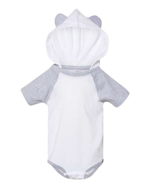 Rabbit Skins Fine Jersey Infant Short Sleeve Raglan Bodysuit with Hood & Ears Rabbit Skins