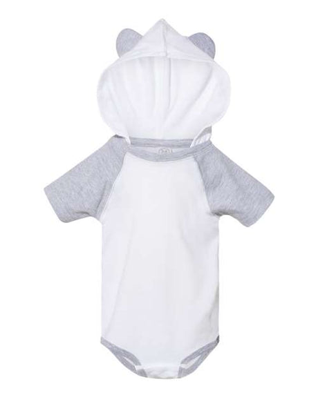 Rabbit Skins Fine Jersey Infant Short Sleeve Raglan Bodysuit with Hood & Ears Rabbit Skins
