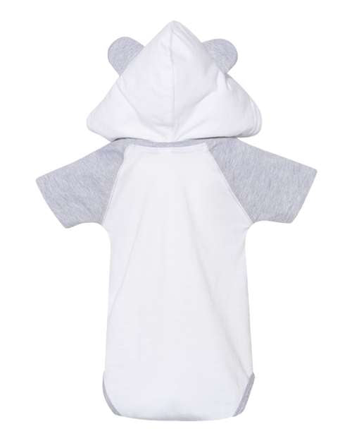 Rabbit Skins Fine Jersey Infant Short Sleeve Raglan Bodysuit with Hood & Ears Rabbit Skins