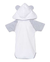 Rabbit Skins Fine Jersey Infant Short Sleeve Raglan Bodysuit with Hood & Ears Rabbit Skins