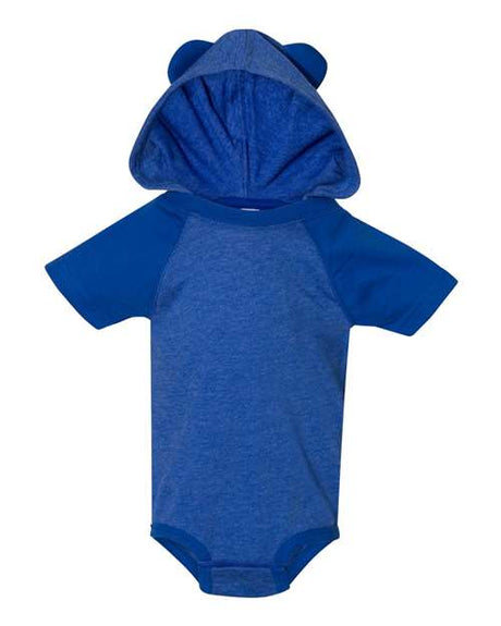 Rabbit Skins Fine Jersey Infant Short Sleeve Raglan Bodysuit with Hood & Ears Rabbit Skins