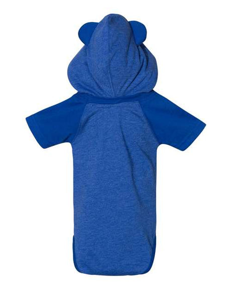 Rabbit Skins Fine Jersey Infant Short Sleeve Raglan Bodysuit with Hood & Ears Rabbit Skins