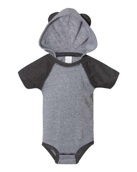 Rabbit Skins Fine Jersey Infant Short Sleeve Raglan Bodysuit with Hood & Ears Rabbit Skins
