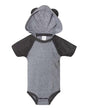 Rabbit Skins Fine Jersey Infant Short Sleeve Raglan Bodysuit with Hood & Ears Rabbit Skins