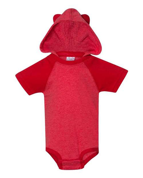 Rabbit Skins Fine Jersey Infant Short Sleeve Raglan Bodysuit with Hood & Ears Rabbit Skins