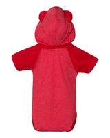 Rabbit Skins Fine Jersey Infant Short Sleeve Raglan Bodysuit with Hood & Ears Rabbit Skins
