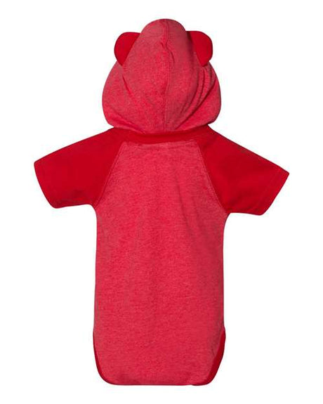 Rabbit Skins Fine Jersey Infant Short Sleeve Raglan Bodysuit with Hood & Ears Rabbit Skins