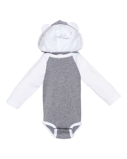 Rabbit Skins Fine Jersey Infant Character Hooded Long Sleeve Bodysuit with Ears