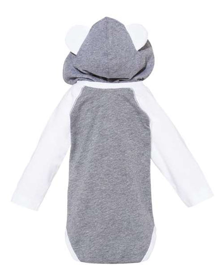 Rabbit Skins Fine Jersey Infant Character Hooded Long Sleeve Bodysuit with Ears Rabbit Skins
