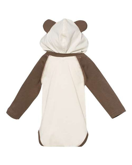 Rabbit Skins Fine Jersey Infant Character Hooded Long Sleeve Bodysuit with Ears Rabbit Skins
