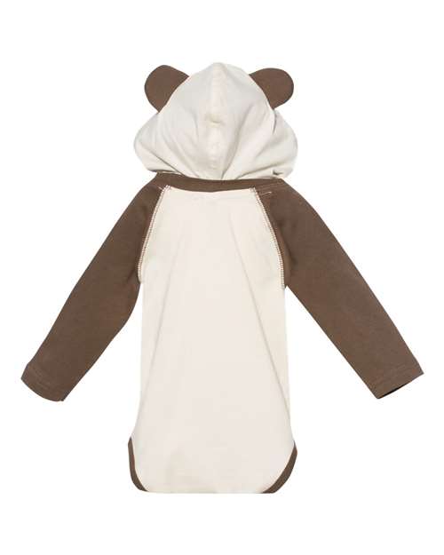 Rabbit Skins Fine Jersey Infant Character Hooded Long Sleeve Bodysuit with Ears