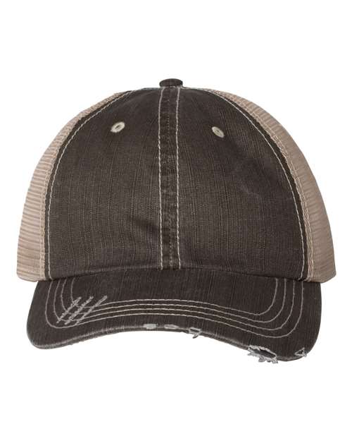 Mega Cap Herringbone Trucker Cap Mega Cap