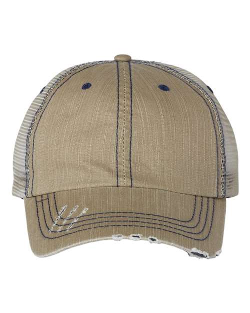 Mega Cap Herringbone Trucker Cap Mega Cap