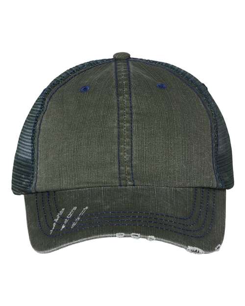 Mega Cap Herringbone Trucker Cap Mega Cap