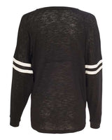 Boxercraft Women's Slub Jersey Varsitee V-Neck Long Sleeve T-Shirt Boxercraft