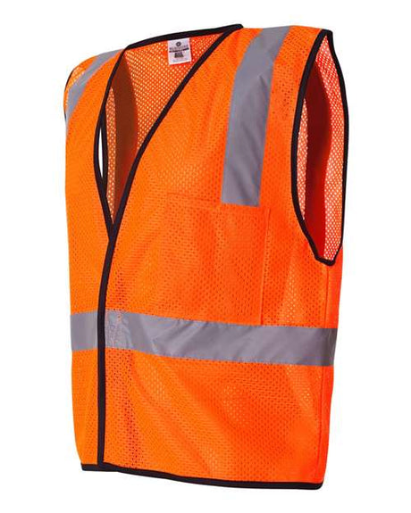 Kishigo Men's Economy Single Pocket Hook & Loop Mesh Vest Kishigo