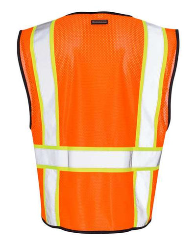 Kishigo Economy Contrasting Vest with Zippered Front