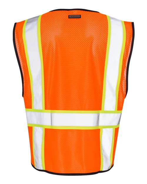Kishigo Economy Contrasting Vest with Zippered Front