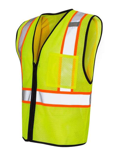 Kishigo Economy Contrasting Vest with Zippered Front