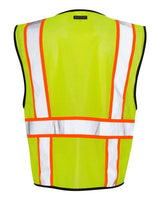 Kishigo Economy Contrasting Vest with Zippered Front Kishigo