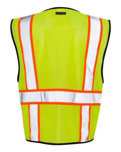 Kishigo Economy Contrasting Vest with Zippered Front