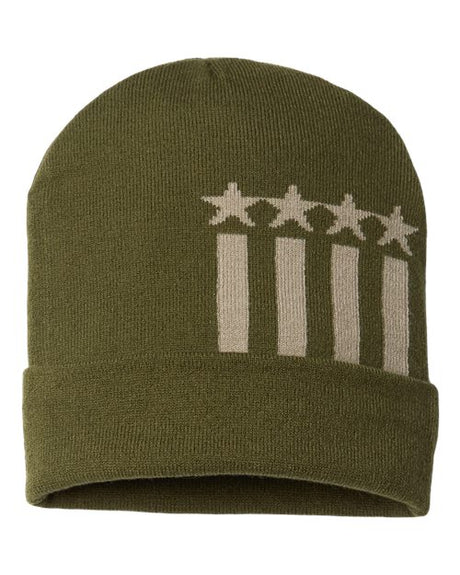 CAP AMERICA USA-Made Patriotic Cuffed Beanie CAP AMERICA