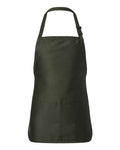 Q-Tees Full-Length Apron with Pouch Pocket Unisex Accessories Aprons