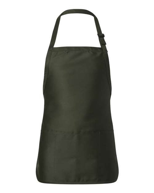 Q-Tees Full-Length Apron with Pouch Pocket