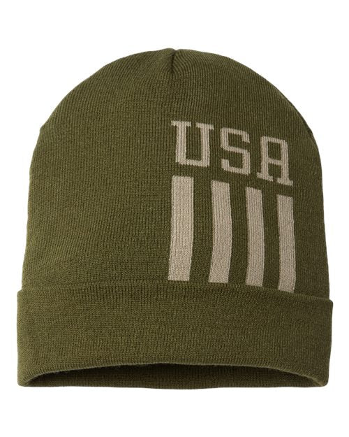 CAP AMERICA USA-Made Patriotic Cuffed Beanie CAP AMERICA