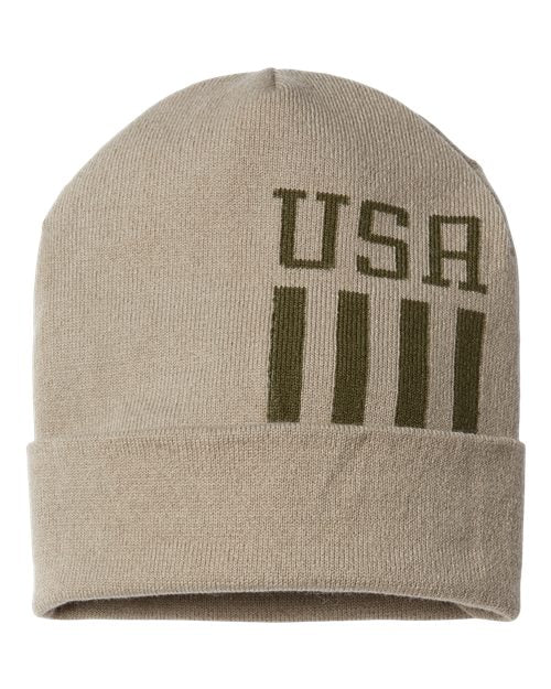 CAP AMERICA USA-Made Patriotic Cuffed Beanie CAP AMERICA