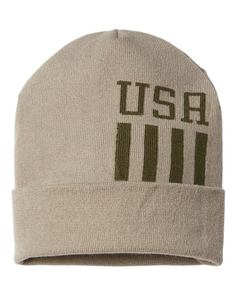 CAP AMERICA USA-Made Patriotic Cuffed Beanie CAP AMERICA