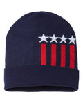 CAP AMERICA USA-Made Patriotic Cuffed Beanie CAP AMERICA