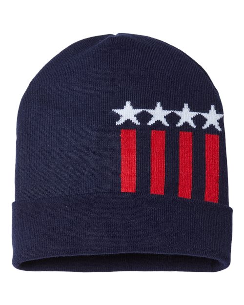 CAP AMERICA USA-Made Patriotic Cuffed Beanie CAP AMERICA