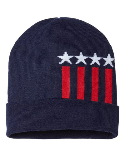 CAP AMERICA USA-Made Patriotic Cuffed Beanie