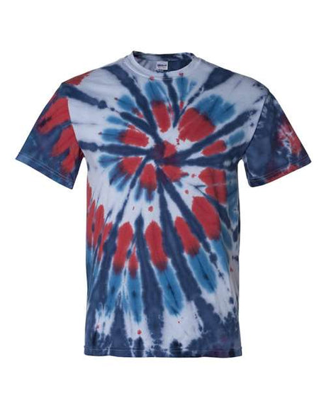 Dyenomite Men's Multi-Color Cut-Spiral Short Sleeve T-Shirt Dyenomite