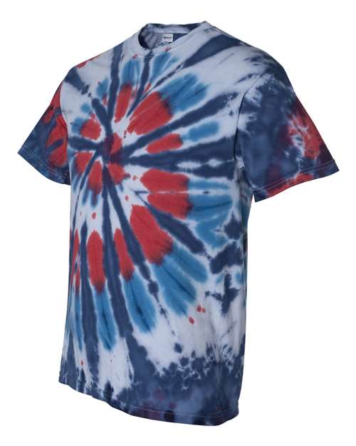 Dyenomite Men's Multi-Color Cut-Spiral Short Sleeve T-Shirt Dyenomite