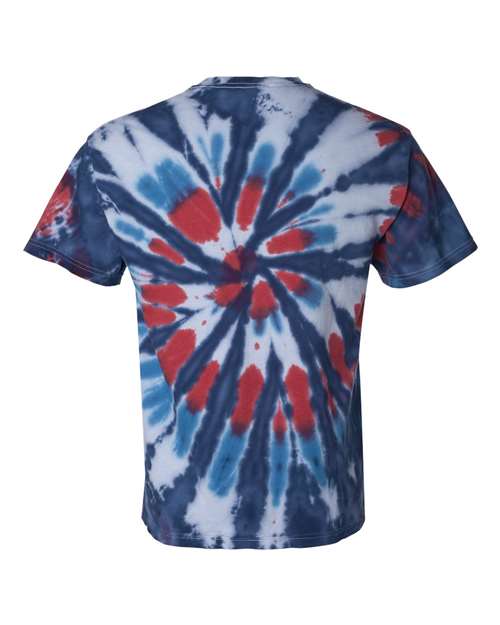 Dyenomite Men's Multi-Color Cut-Spiral Short Sleeve T-Shirt Dyenomite