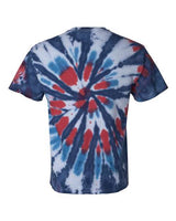 Dyenomite Men's Multi-Color Cut-Spiral Short Sleeve T-Shirt Dyenomite