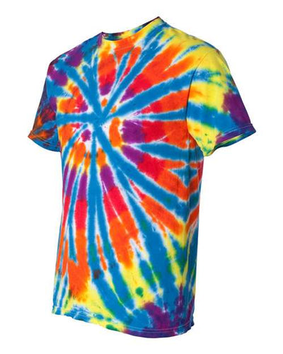 Dyenomite Men's Rainbow Cut-Spiral Tie-Dyed T-Shirt