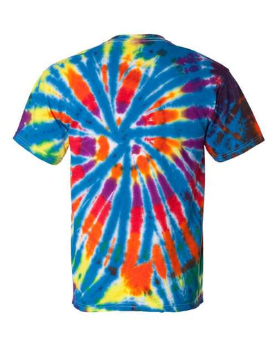 Dyenomite Men's Rainbow Cut-Spiral Tie-Dyed T-Shirt
