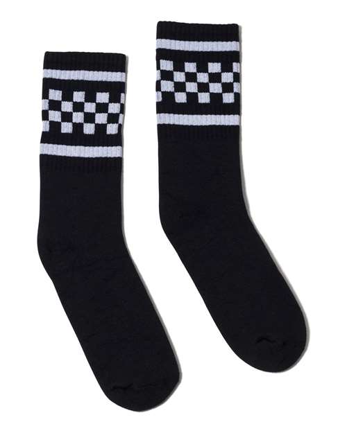 SOCCO USA-Made Checkered Crew Socks
