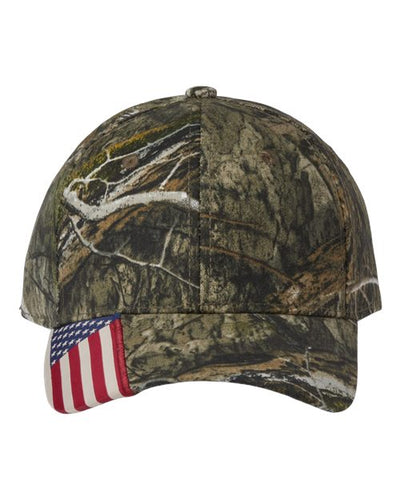 Outdoor Cap Camo with Flag Visor Cap