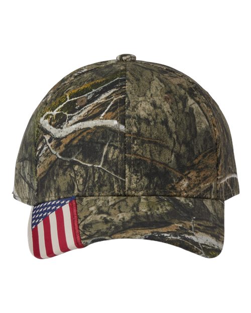 Outdoor Cap Camo with Flag Visor Cap