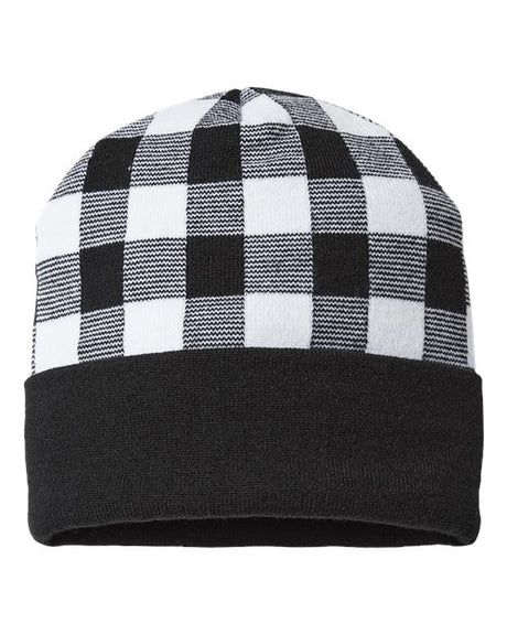 CAP AMERICA Men's USA-Made Plaid Beanie CAP AMERICA