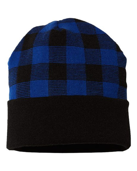CAP AMERICA Men's USA-Made Plaid Beanie CAP AMERICA