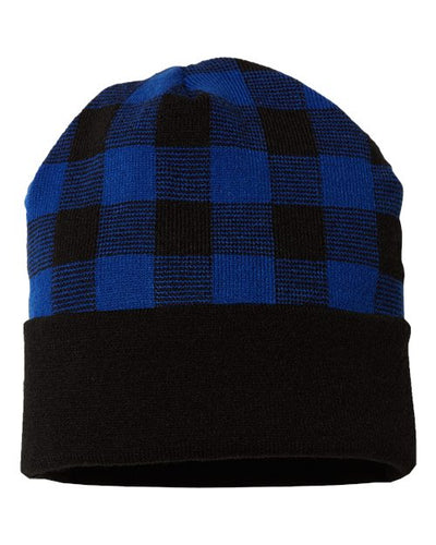 CAP AMERICA Men's USA-Made Plaid Beanie