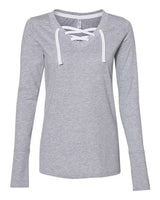LAT Women's Fine Jersey Lace-Up Long Sleeve T-Shirt LAT